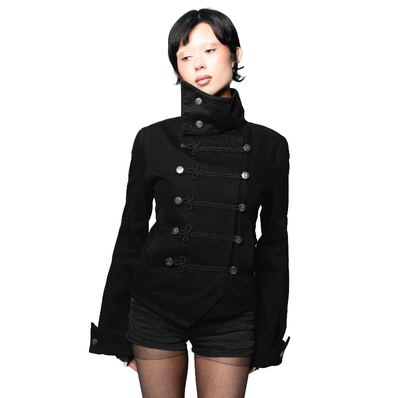 Y2k Retro Napoleon Jacke für Männer und Frauen, Gothic-Jacke mit Seil-Stickerei, High-Street-Subkultur Streetwear, Unisex Canvas-Baumwollmantel - Image 3