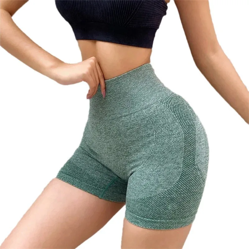 Women Yoga Shorts High Waist Butt Lifting Workout Fitness Tights Tummy Control Gym Running Stretched Pants Casual Sportswear - Image 2