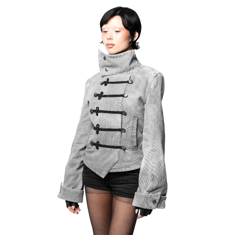 Y2k Retro Napoleon Jacke für Männer und Frauen, Gothic-Jacke mit Seil-Stickerei, High-Street-Subkultur Streetwear, Unisex Canvas-Baumwollmantel - Image 5