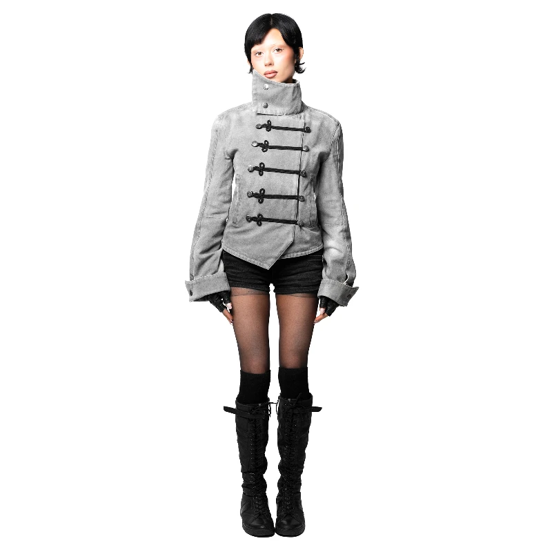 Y2k Retro Napoleon Jacke für Männer und Frauen, Gothic-Jacke mit Seil-Stickerei, High-Street-Subkultur Streetwear, Unisex Canvas-Baumwollmantel - Image 4
